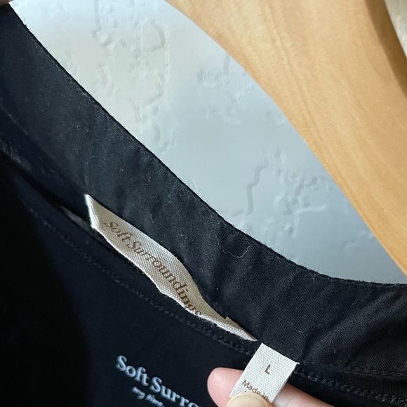 Soft Surroundings|Black Larissa Top with Black Tank built in•••Embroidered Boho - Picture 8 of 11